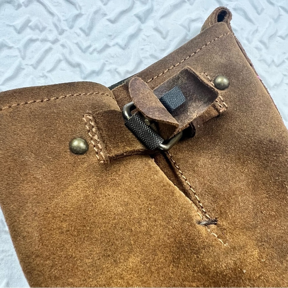 J Crew Boots 5.5 Brown Suede Shoes Biker Moto Buckle Engineer WARM CHESTNUT - Picture 9 of 10